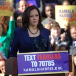 U.S. Sen. Kamala Harris speaks during her first campaign rally outside Oakland City Hall on Jan. 27. Harris announced she is running for President of the United States on Jan. 21.