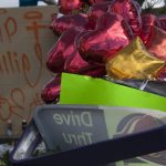 A memorial for Willie McCoy at the Taco Bell drive through where he was shot and killed by Vallejo police officers. Photo by Scott Morris