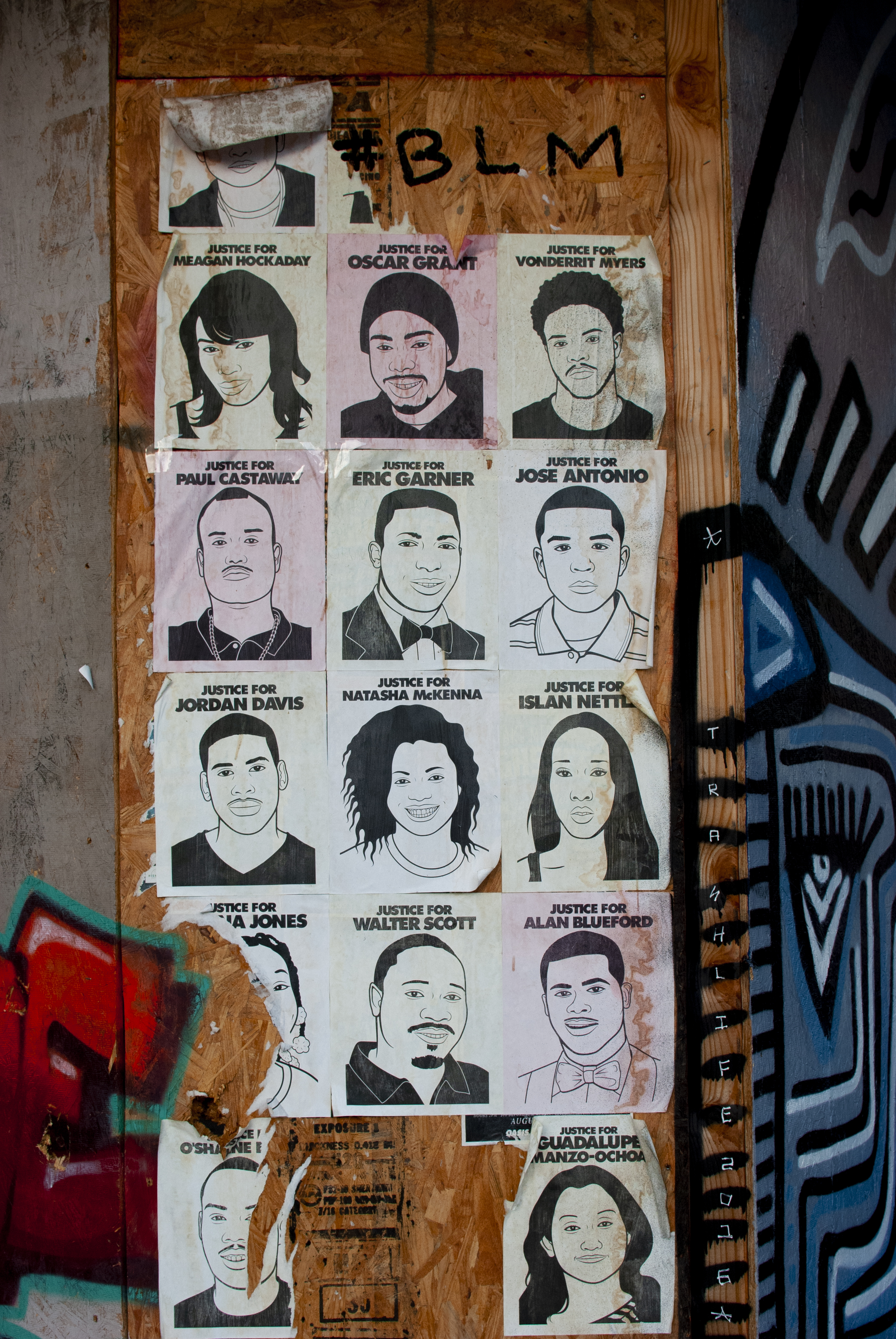 Black Lives Matter wheatpasting in downtown Oakland on April 4, 2016. Photo: Scott Morris