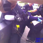 A still from Oakland police Officer Nicole Rhodes' body-worn camera just after she shot Demouria Hogg.