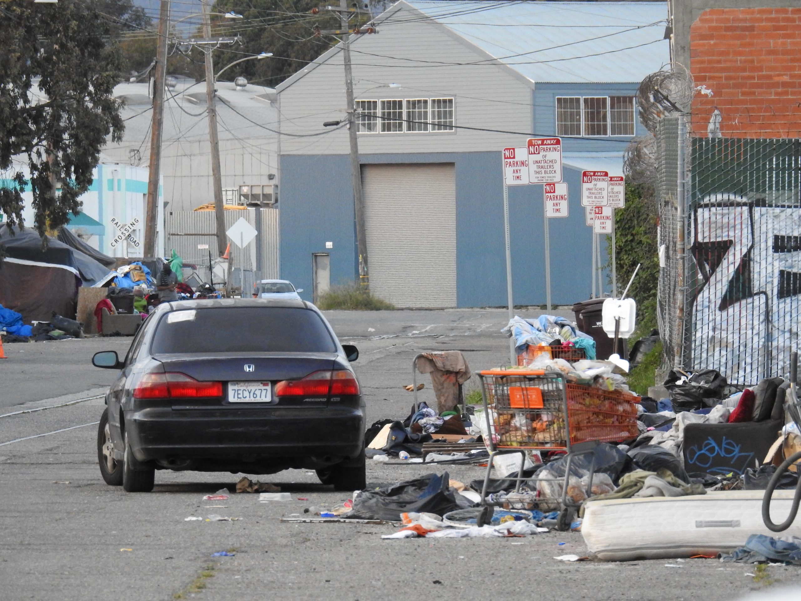 Trash on Wood Street in West Oakland. Photo by Scott Morris.