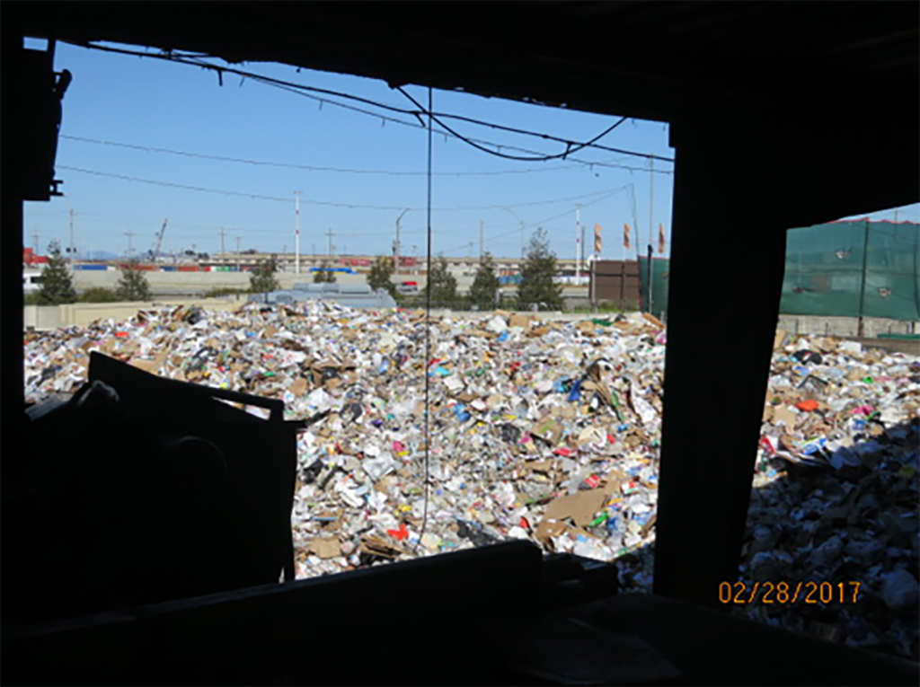 California Waste Solutions 10th Street facility during a Feb. 28, 2017, inspection. CalRecycle photo.