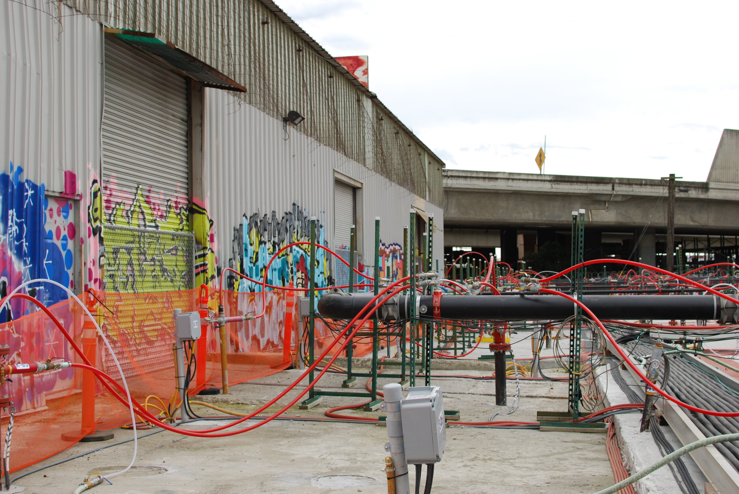 Equipment used at an Environmental Protection Agency Superfund site at a former AMCO plant in West Oakland, California.